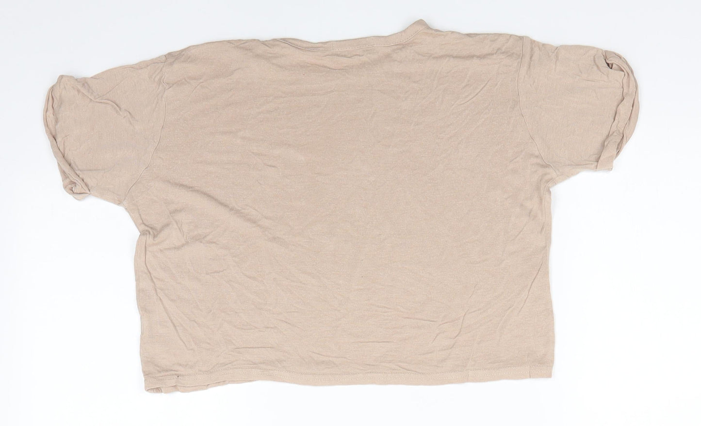Womens UK Size 6 PRETTYLITTLETHING Beige Basic T-Shirt