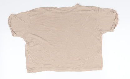 Womens UK Size 6 PRETTYLITTLETHING Beige Basic T-Shirt