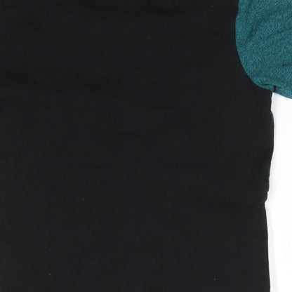 Urban Dept Boys Black Colourblock Polyester Basic Polo Size 7 Years Collared Button - White Green Black