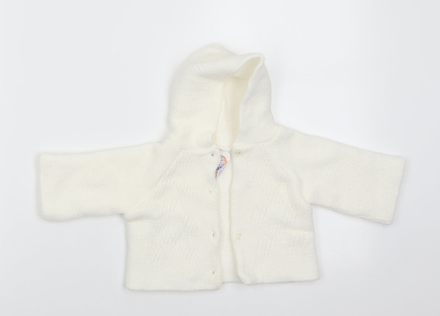 Nursery Time Girls Ivory  Acrylic Cardigan Jumper Size 0-3 Months  Button