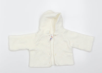 Nursery Time Girls Ivory  Acrylic Cardigan Jumper Size 0-3 Months  Button