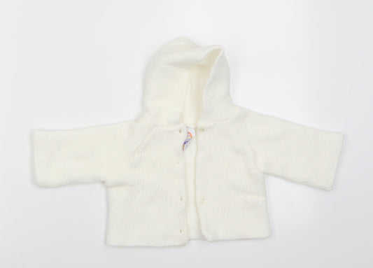 Nursery Time Girls Ivory  Acrylic Cardigan Jumper Size 0-3 Months  Button
