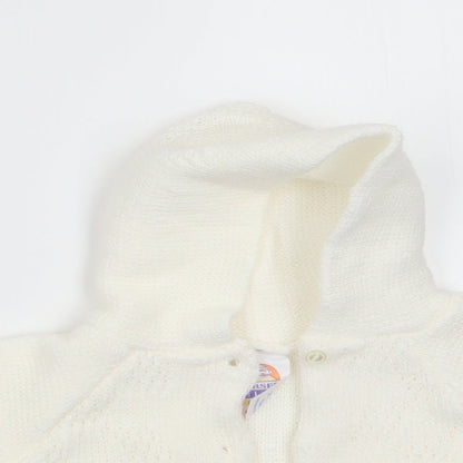 Nursery Time Girls Ivory  Acrylic Cardigan Jumper Size 0-3 Months  Button