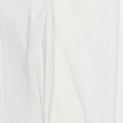 NEXT Womens White  Cotton Skinny Jeans Size 12 L29 in Regular