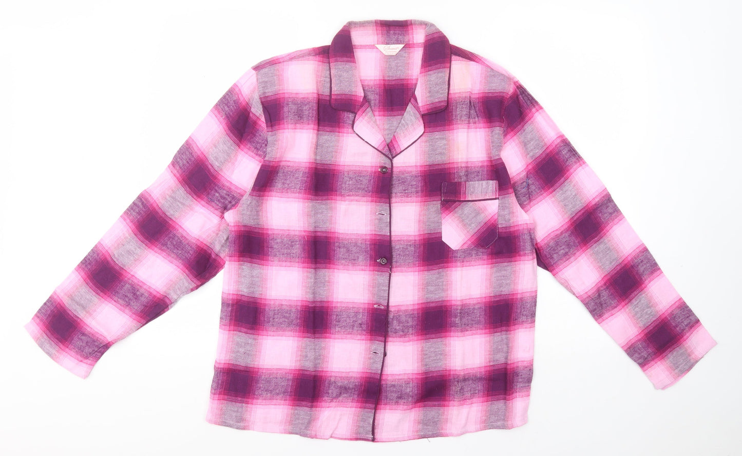 Secret Possessions Womens Pink Check Cotton Top Nightshirt Size 12