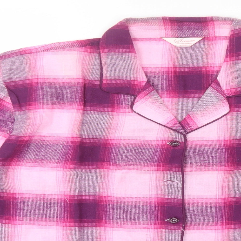 Secret Possessions Womens Pink Check Cotton Top Nightshirt Size 12