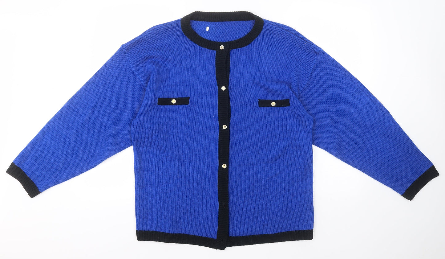 Womens UK Size  Preworn Blue Cardigan Jumper