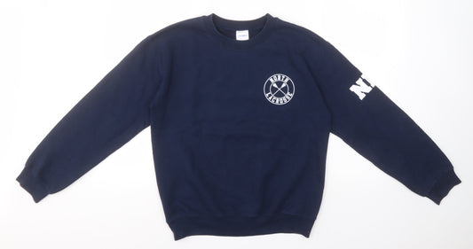 Gildan Mens Blue Round Neck  Cotton Pullover Jumper Size S   - North Lacrosse