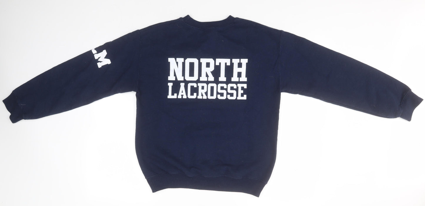 Gildan Mens Blue Round Neck  Cotton Pullover Jumper Size S   - North Lacrosse