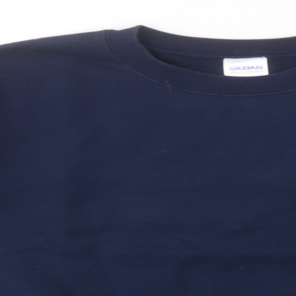 Gildan Mens Blue Round Neck  Cotton Pullover Jumper Size S   - North Lacrosse