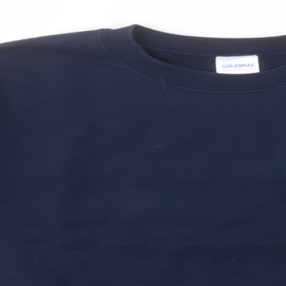 Gildan Mens Blue Round Neck  Cotton Pullover Jumper Size S   - North Lacrosse