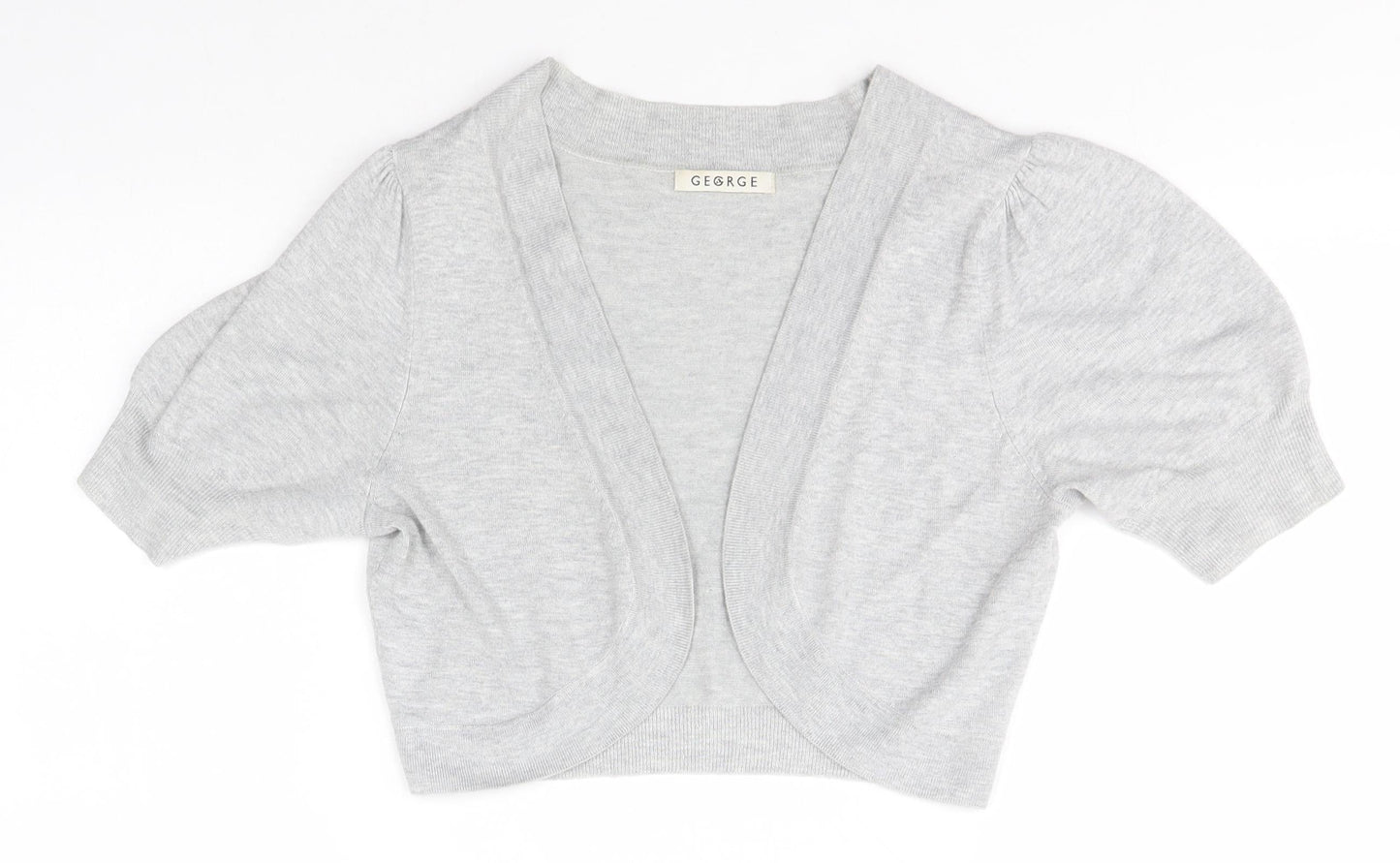 George Womens Grey Round Neck  Viscose Cardigan Jumper Size 10