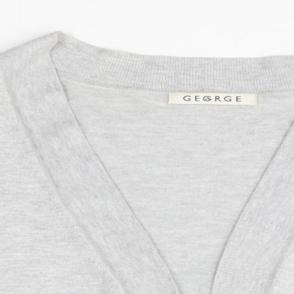 George Womens Grey Round Neck  Viscose Cardigan Jumper Size 10