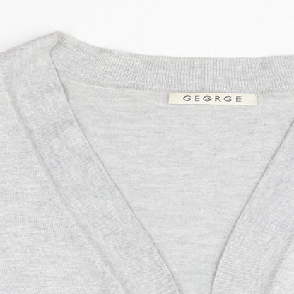 George Womens Grey Round Neck  Viscose Cardigan Jumper Size 10
