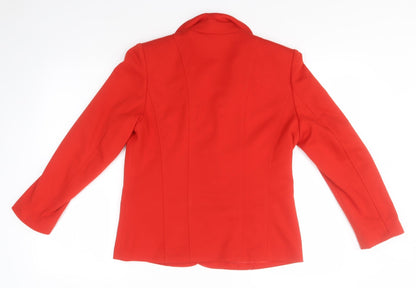Back view of Oscar women’s red overcoat jacket, size UK 10