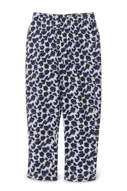 Front view of Preworn women’s grey animal print cotton sweatpants, size UK 8, 28-inch leg regular