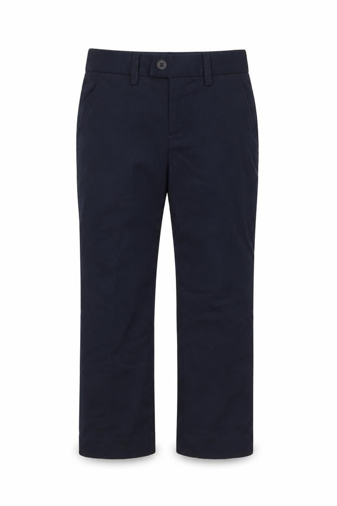 Front view of Next boys’ blue polyester dress pants trousers, size 5, years regular