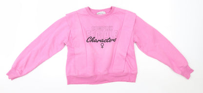 Primark Womens Pink Round Neck  Polyester Pullover Jumper Size XS   - Sex Education