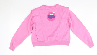 Primark Womens Pink Round Neck  Polyester Pullover Jumper Size XS   - Sex Education