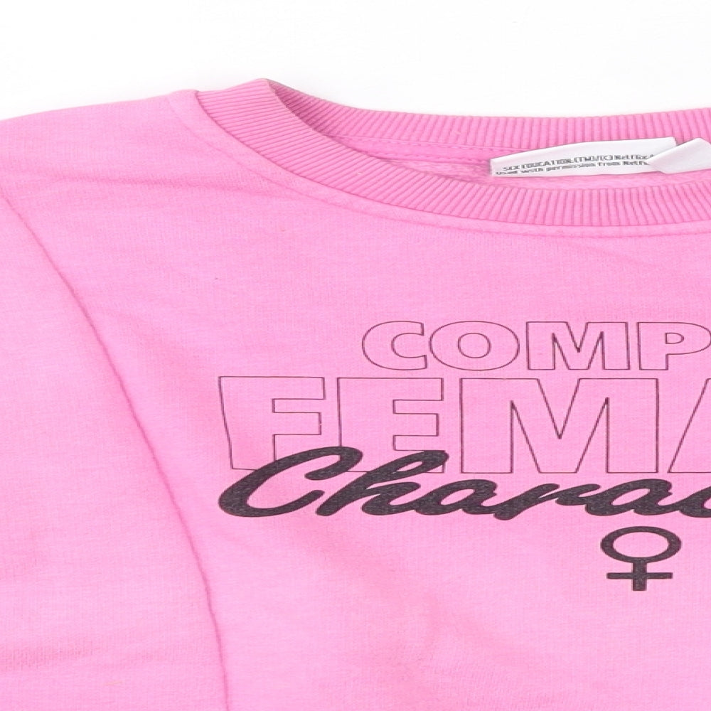 Primark Womens Pink Round Neck  Polyester Pullover Jumper Size XS   - Sex Education