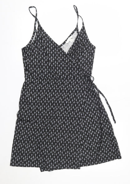 H&M Womens Black  Cotton A-Line  Size S  V-Neck