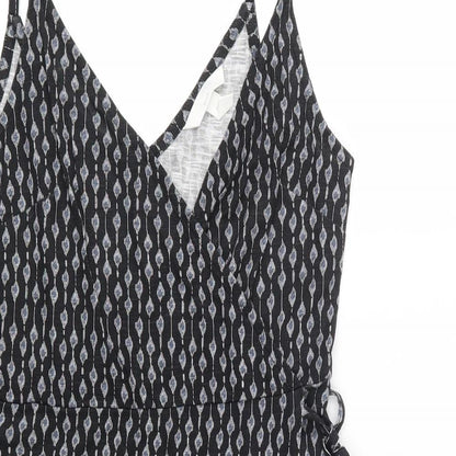 H&M Womens Black  Cotton A-Line  Size S  V-Neck