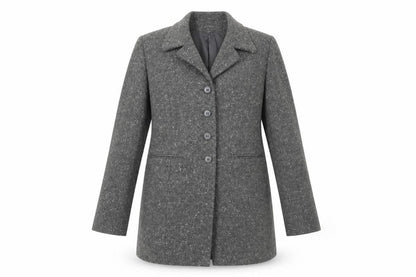 Front view of IMAGES women’s grey overcoat coat, size UK 12