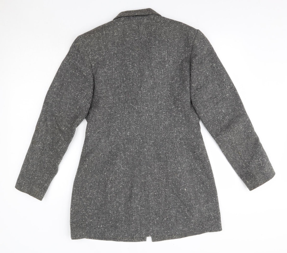 Back view of IMAGES women’s grey overcoat coat, size UK 12