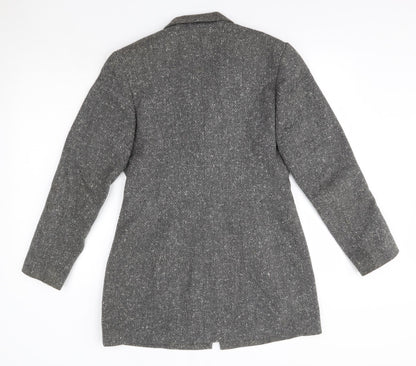 Back view of IMAGES women’s grey overcoat coat, size UK 12