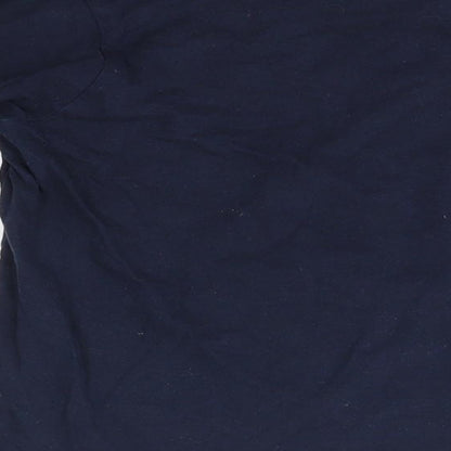 Preworn Girls Blue  100% Cotton Basic Blouse Size 10-11 Years Round Neck  - Unicorns