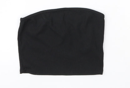 Womens UK Size 4 PRETTYLITTLETHING Black Basic Blouse