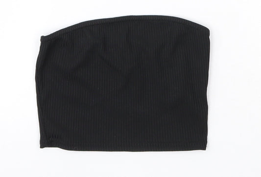 Womens UK Size 4 PRETTYLITTLETHING Black Basic Blouse