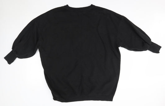 Primark Womens Black Round Neck  Cotton Pullover Jumper Size L