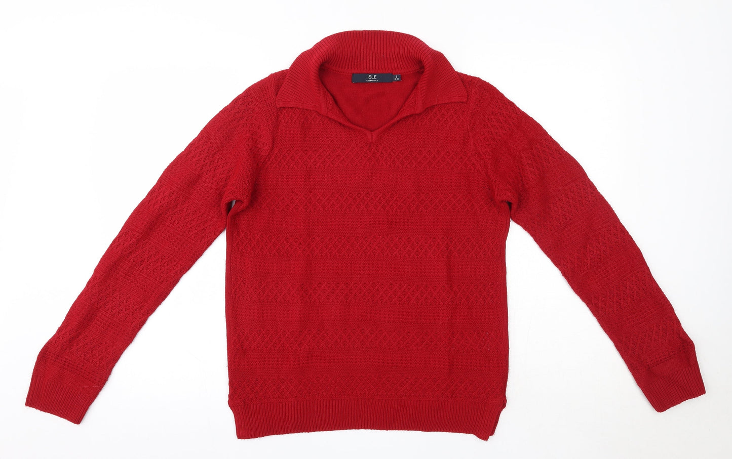 Womens UK Size S Isle Red Pullover Jumper