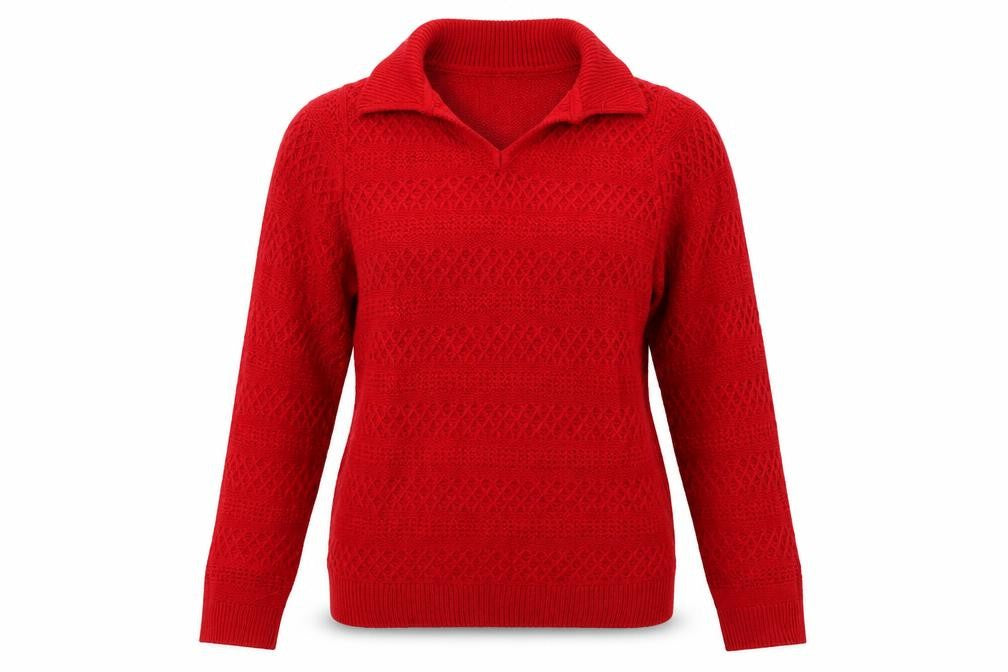 Womens UK Size S Isle Red Pullover Jumper
