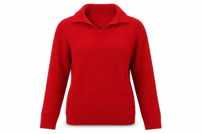 Womens UK Size S Isle Red Pullover Jumper