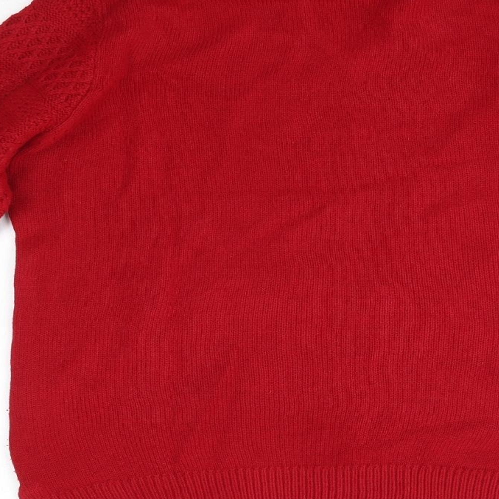 Womens UK Size S Isle Red Pullover Jumper