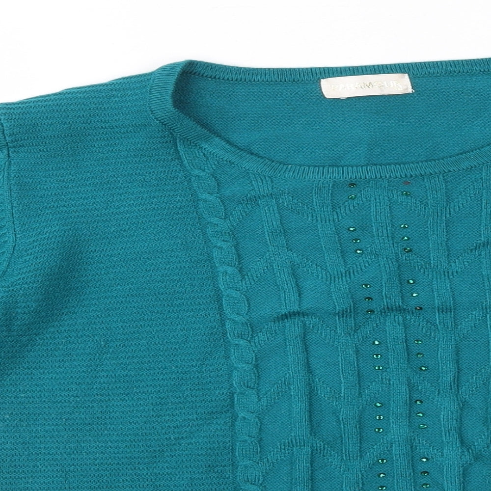 Womens UK Size M Paramour Green Pullover Jumper