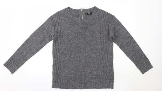 F&F Womens Grey Round Neck  Acrylic Pullover Jumper Size 12