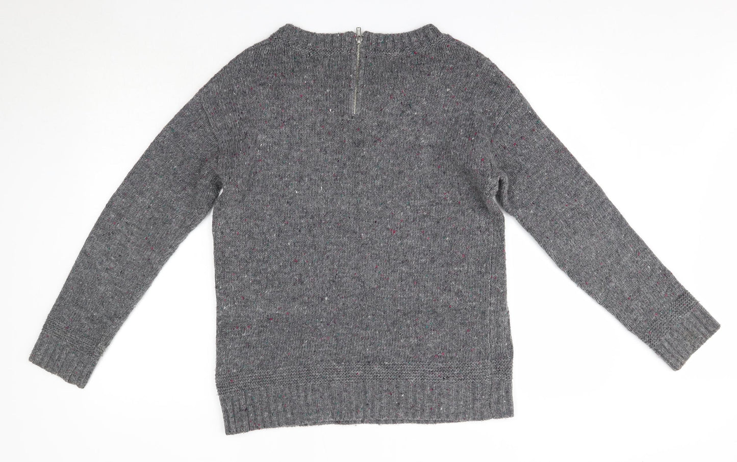 F&F Womens Grey Round Neck  Acrylic Pullover Jumper Size 12