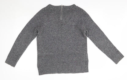 F&F Womens Grey Round Neck  Acrylic Pullover Jumper Size 12