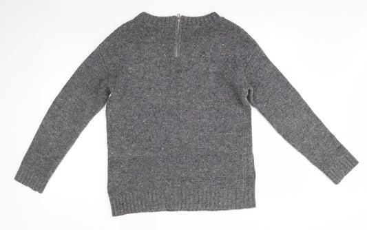 F&F Womens Grey Round Neck  Acrylic Pullover Jumper Size 12
