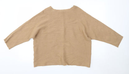 Nutmeg Womens Brown High Neck  Viscose Pullover Jumper Size 14
