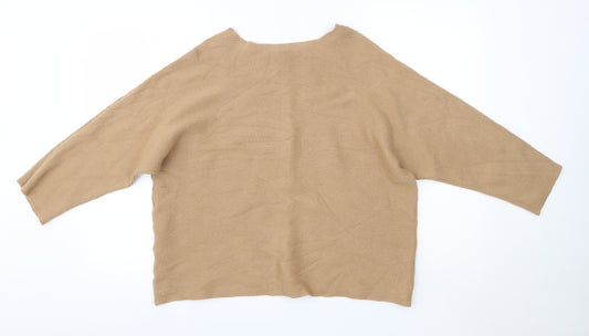 Nutmeg Womens Brown High Neck  Viscose Pullover Jumper Size 14