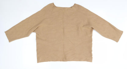 Nutmeg Womens Brown High Neck  Viscose Pullover Jumper Size 14