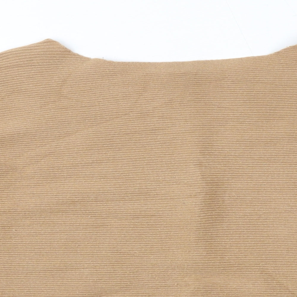 Nutmeg Womens Brown High Neck  Viscose Pullover Jumper Size 14