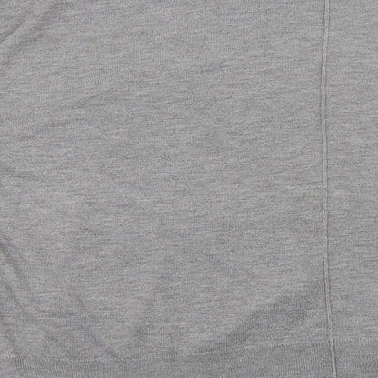 Nutmeg Womens Grey V-Neck  Nylon Cardigan Jumper Size 14