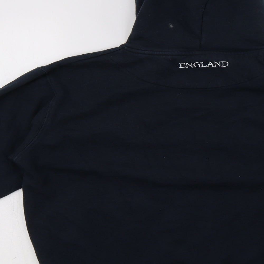 England Womens Blue  Cotton Pullover Hoodie Size M   - Rose