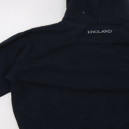England Womens Blue  Cotton Pullover Hoodie Size M   - Rose