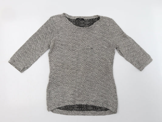 George Womens Grey Round Neck  Cotton Pullover Jumper Size 12